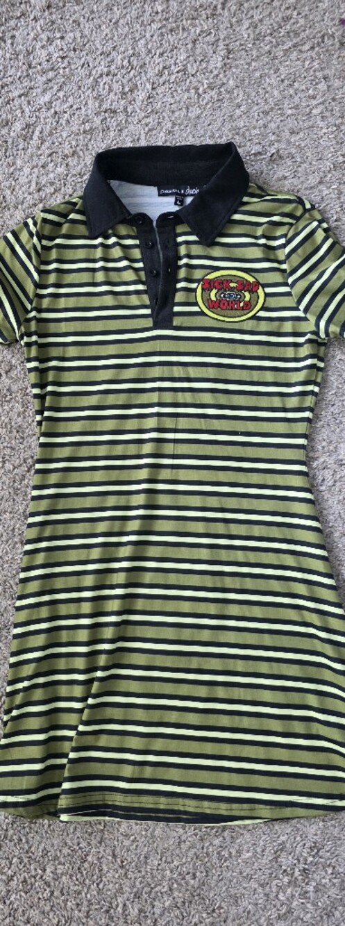 Dolls Kill x Daria Sick Sad World Striped Rugby Polo Dress - Size Large